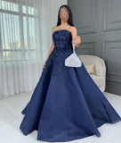 Sexy Prom Gown Formal Saudi Arabia Strapless A-line Floor Length Long Prom Dress HZ1121