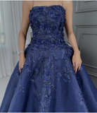 Sexy Prom Gown Formal Saudi Arabia Strapless A-line Floor Length Long Prom Dress HZ1121