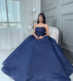 Sexy Prom Gown Formal Saudi Arabia Strapless A-line Floor Length Long Prom Dress HZ1121