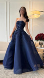 Sexy Prom Gown Formal Saudi Arabia Strapless A-line Floor Length Long Prom Dress HZ1121