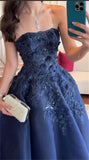 Sexy Prom Gown Formal Saudi Arabia Strapless A-line Floor Length Long Prom Dress HZ1121