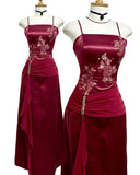 Sexy Burgundy Prom Party Dress Long Formal Evening Dress Long Formal Dress HZ1121