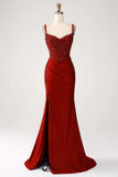 Luxury Sequin Royal Blue Mermaid Thin Shoulder Strap Sticker Long Prom Dress Evening Dresses HZ1121