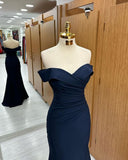 Off-the-shoulder Sweetheart Sleeveless Long Mermaid Prom Dress Evening Dresses HZ1121