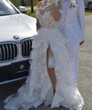 Fairy Off the Shoulder Light Blue Ruffles Prom Dress Party Gown Evening Dresses HZ1121