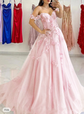 Sexy A-Line Prom Dresses Elegant Dress Formal Sweep/Brush Train Sleeveless Sweetheart Tulle with Pleats Sequin Appliques HZ1121