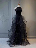 Pretty Navy Blue Sequins Long Prom Party Dress Prom Dress Evening Dresses HZ1121