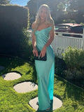 Sexy Off The Shoulder Sheath Satin Long Prom Dress Backless Evening Dresses HZ1121