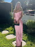 Sexy Off The Shoulder Sheath Satin Long Prom Dress Backless Evening Dresses HZ1121