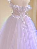 Pretty Ball Gown Strapless Sleeveless Long Pink Tulle Prom Dresses Evening Dresses HZ1121