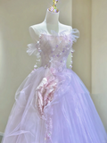 Pretty Ball Gown Strapless Sleeveless Long Pink Tulle Prom Dresses Evening Dresses HZ1121