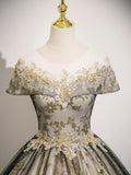 A-Line Lace Applique Long Prom Dress, Formal Evening Dress HZ1121