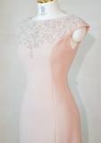 Elegant Jewel Mermaid Mother of the Bride Dresses, Pink Evening Gown HZ1121