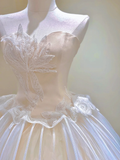 Timeless Ball Gown Sweetheart Tulle Long White Wedding Dresses Brides Dress HZ1121