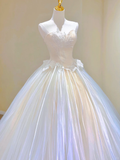 Timeless Ball Gown Sweetheart Tulle Long White Wedding Dresses Brides Dress HZ1121