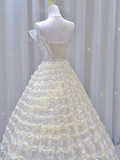 Timeless Ball Gown Strapless Long Wedding Dresses Brides Dress HZ1121