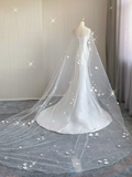 Simple Mermaid Sweetheart Neckline Long Satin White Wedding Dresses Brides Dress HZ1121