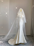 Simple Mermaid Strapless Long Satin White Wedding Dresses Brides Dress With Appliques HZ1121