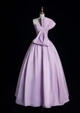 Cute Strapless A-Line Long Prom Dress Satin Lilac Sweet 16 Dress HZ1121