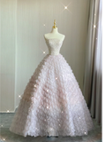 Pretty Ball Gown Strapless Sequins Beads Long Prom Dresses Graduation Dress High School Classy Evening Dresses HZ1121