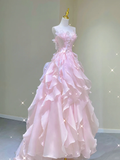Pretty Ball Gown Strapless Long Prom Dresses Graduation Dress High School Classy Evening Dresses HZ1121