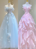 Pretty Ball Gown Strapless Long Prom Dresses Graduation Dress High School Classy Evening Dresses HZ1121