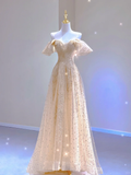 Pretty Ball Gown Off The Shoulder Short Sleeves Prom Dresses Graduation Dress High School Classy Evening Dresses HZ1121