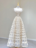 Pretty A line Strapless Long Prom Dresses Graduation Dress High School Classy Evening Dresses HZ1121