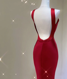 Pretty A Line Scoop Long Red Prom Dresses Graduation Dress High School Classy Evening Dresses HZ1121