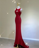 Pretty A Line Scoop Long Red Prom Dresses Graduation Dress High School Classy Evening Dresses HZ1121