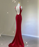 Pretty A Line Scoop Long Red Prom Dresses Graduation Dress High School Classy Evening Dresses HZ1121
