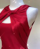 Pretty A Line Scoop Long Red Prom Dresses Graduation Dress High School Classy Evening Dresses HZ1121