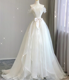 Timeless Ball Gown Strapless Long Tulle White Summer Wedding Dresses Brides Dress HZ1121