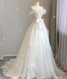 Timeless Ball Gown Strapless Long Tulle White Summer Wedding Dresses Brides Dress HZ1121