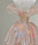 Modest Ball Gown Off The Shoulder Pink Long Prom Dresses High School Outfits Graduation Dress Evening Dresses HZ1121