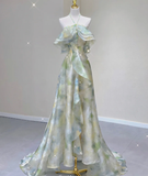 Classy A Line Halter Sleeveless Chiffon High School Evening Dress Long Green Prom Dresses HZ1121