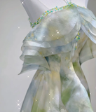 Classy A Line Halter Sleeveless Chiffon High School Evening Dress Long Green Prom Dresses HZ1121