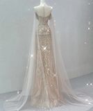Classy A Line Strapless Champagne High School Evening Dress Long Prom Dresses With Beads HZ1121