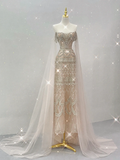 Classy A Line Strapless Champagne High School Evening Dress Long Prom Dresses With Beads HZ1121