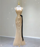 Pretty Mermaid Square Neckline Long Sequin Prom Dresses Graduation Dress High School Classy Evening Dresses HZ1121