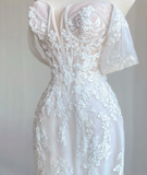 Classy Elegant Mermaid Sweetheart White Lace Wedding Dresses Brides Dress HZ1121