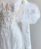 Classy Elegant Mermaid Sweetheart White Lace Wedding Dresses Brides Dress HZ1121