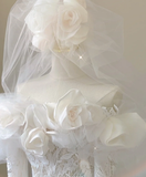 Classy Elegant Mermaid Off The Shoulder White Long Sleeves Flowers Wedding Dresses Brides Dress HZ1121