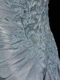 Classy Elegant Blue Spaghetti Strap Prom Gown Pleated Sweetheart Neckline Sexy Backless Prom Dress HZ1121