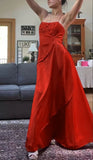 Classy Fuchsia Spaghetti Straps Satin A-Line Beaded Long Prom Dress Bridesmaid Dresses Long formal Dress HZ1121
