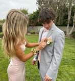 Pink Spaghetti Straps Sheath Satin Long Prom Dress Simple Evening Party Dress Formal Dress With Slit HZ1121
