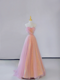 Gorgeous A Line Sweetheart Sleeveless Sequin Pink Long Prom Dresses Graduation Dresses HZ1121