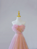 Gorgeous A Line Sweetheart Sleeveless Sequin Pink Long Prom Dresses Graduation Dresses HZ1121
