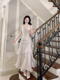 White Satin Sweetheart Mermaid Straps Long Party Dress, White Satin Prom Dress Formal Dress HZ1121