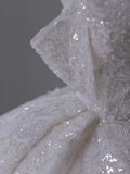 Timeless Ball Gown Off The Shoulder Short Sleeves Long Satin White Sweep Train Wedding Dresses Brides Dress HZ1121